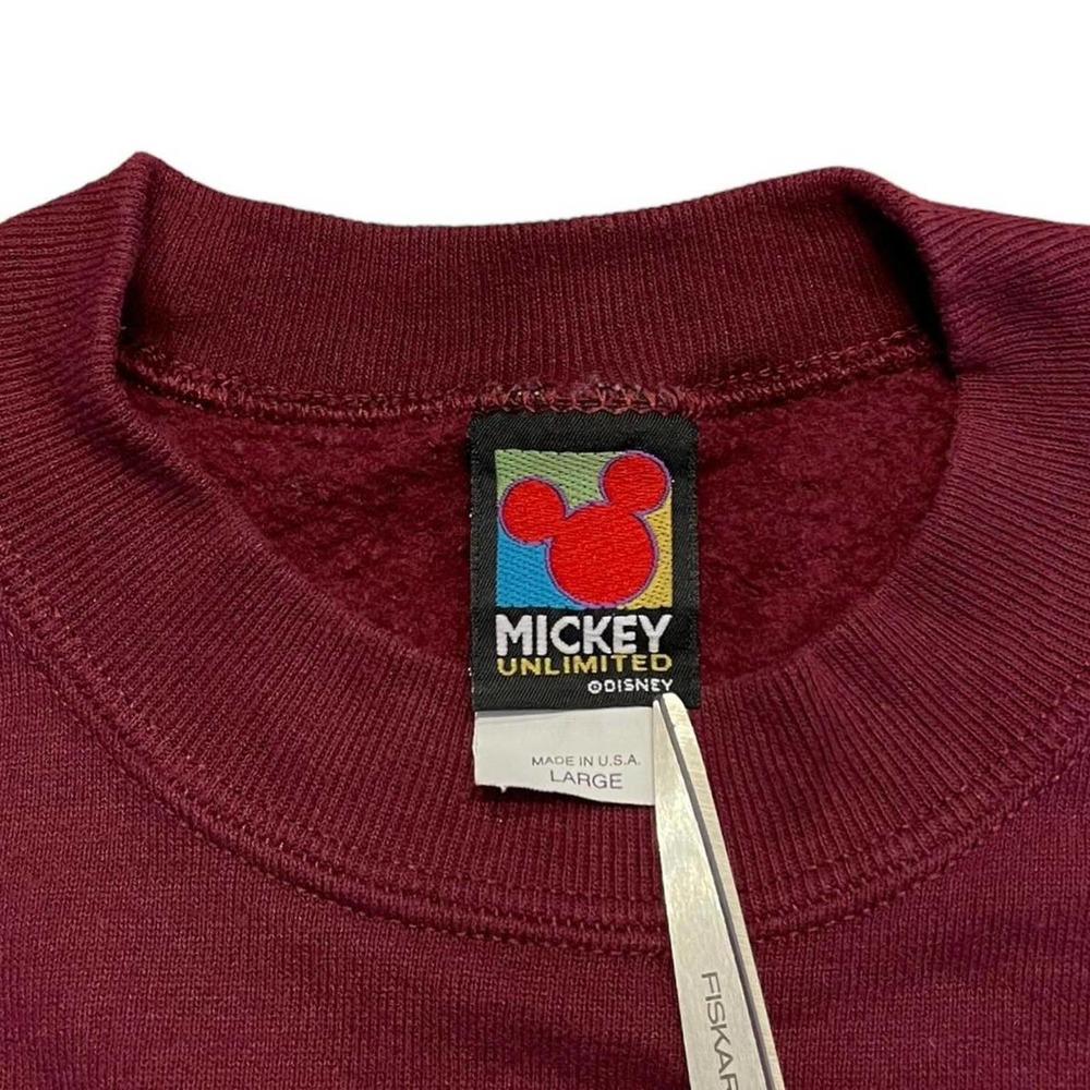 VTG 90s Mickey Mouse California crewneck sweatshirt Disney Unltd Boxy fit Size L - Picture 5 of 5